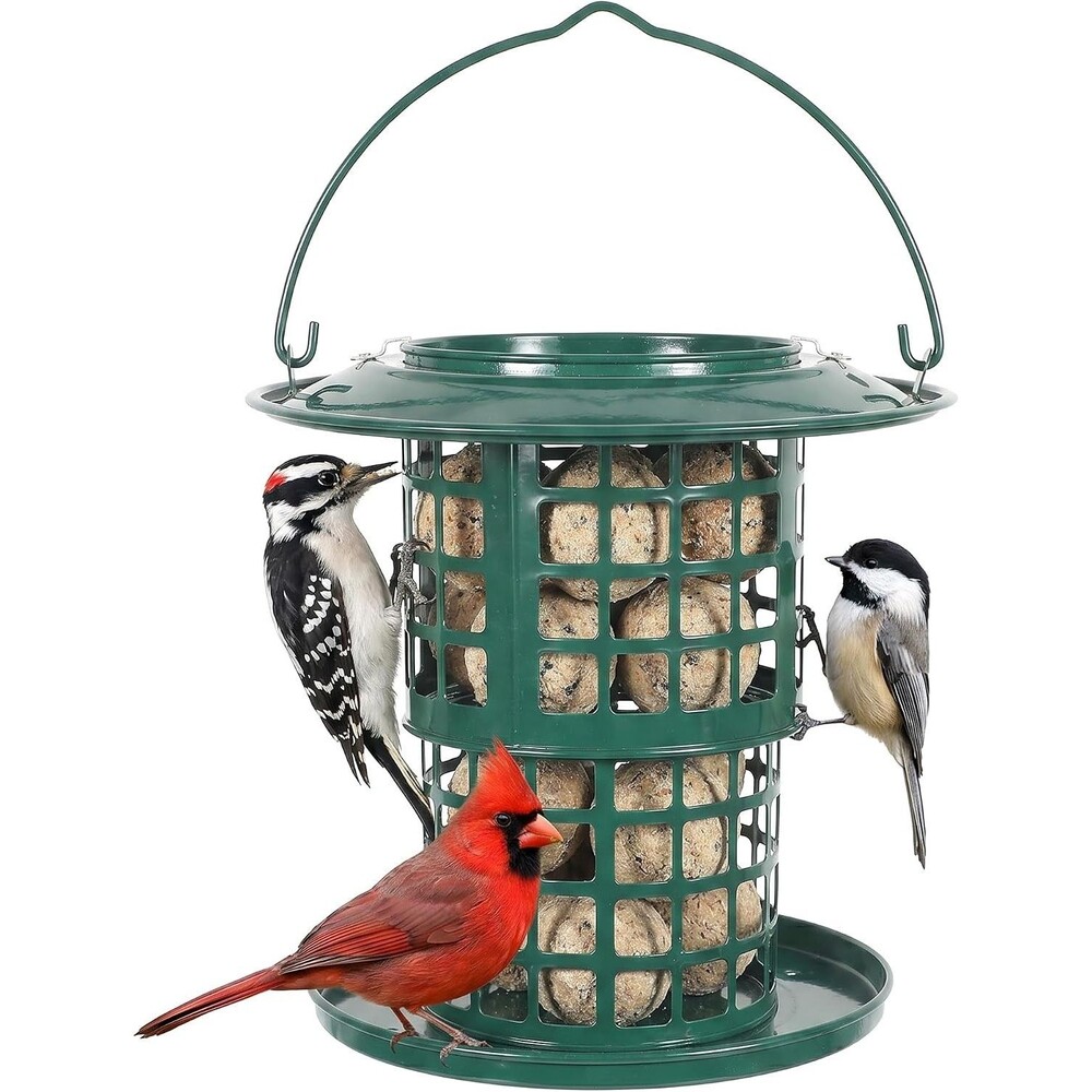 Hanging Metal Suet Ball Bird Feeder Expandable Single Layer Outdoor Wild Birds